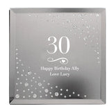 Personalised Big Age Swirls & Hearts Diamante Glass Trinket Box: 2 - Trinket Boxes By Gift Moments