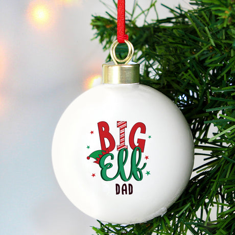 Personalised Big Elf Bauble: 3 - Christmas Baubles By Gift Moments