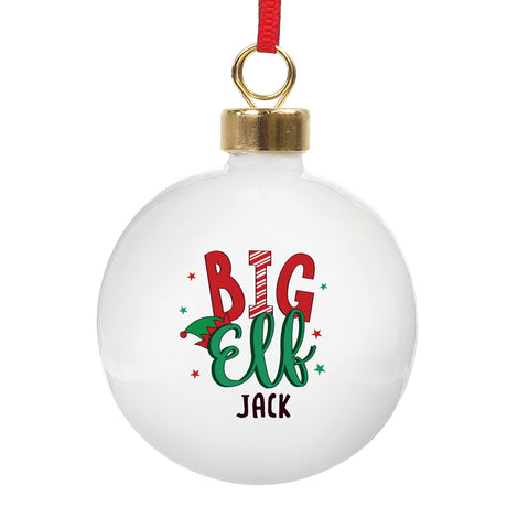 Personalised Big Elf Bauble: 5 - Christmas Baubles By Gift Moments