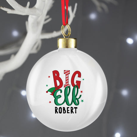 Personalised Big Elf Bauble: 2 - Christmas Baubles By Gift Moments