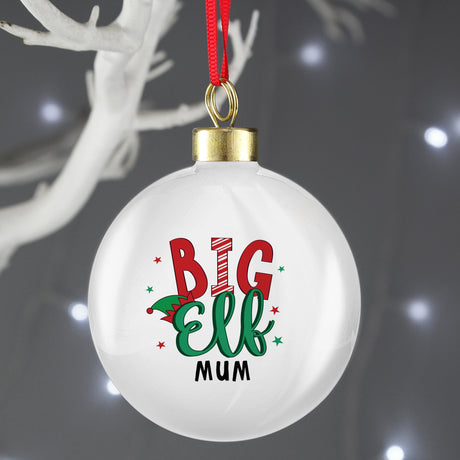 Personalised Big Elf Bauble: 4 - Christmas Baubles By Gift Moments