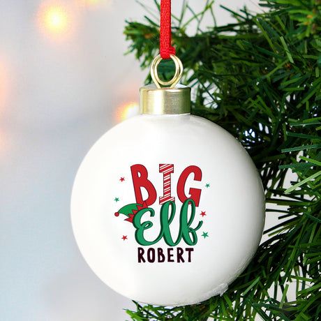 Personalised Big Elf Bauble: 1 - Christmas Baubles By Gift Moments