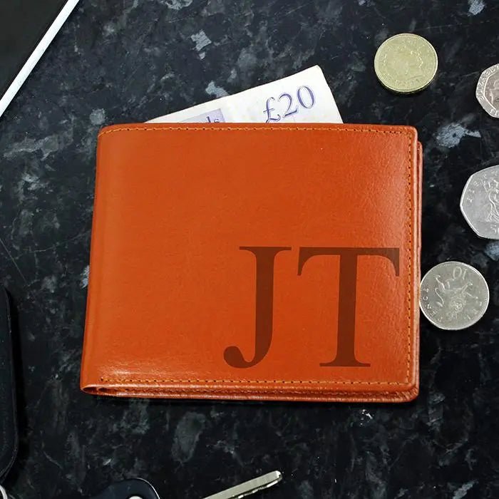 Personalised Big Initials Tan Leather Wallet: 1 - Wallets & Money Clips By Gift Moments