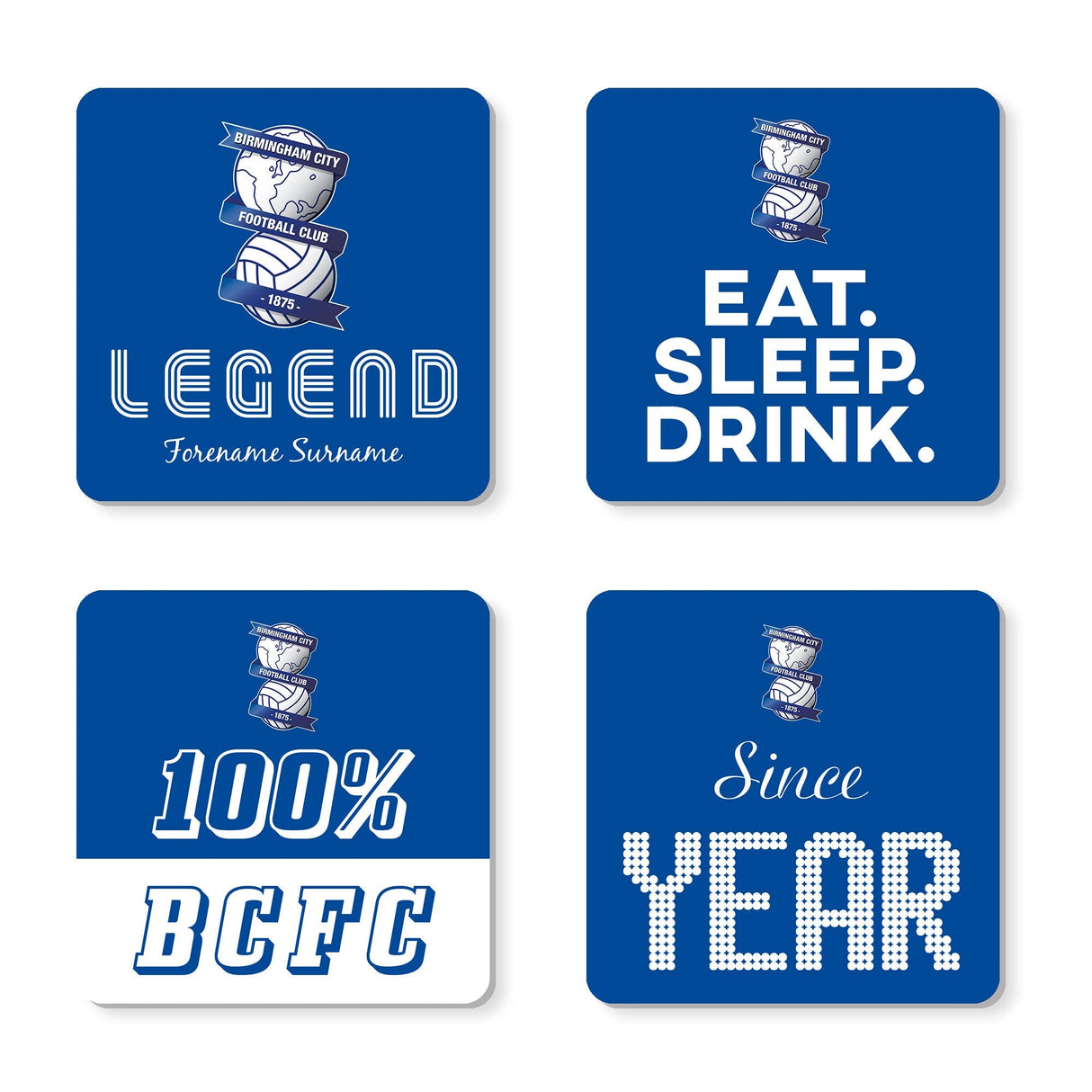 Personalised Birmingham City FC Coasters: 1 - Coasters By Birmingham City