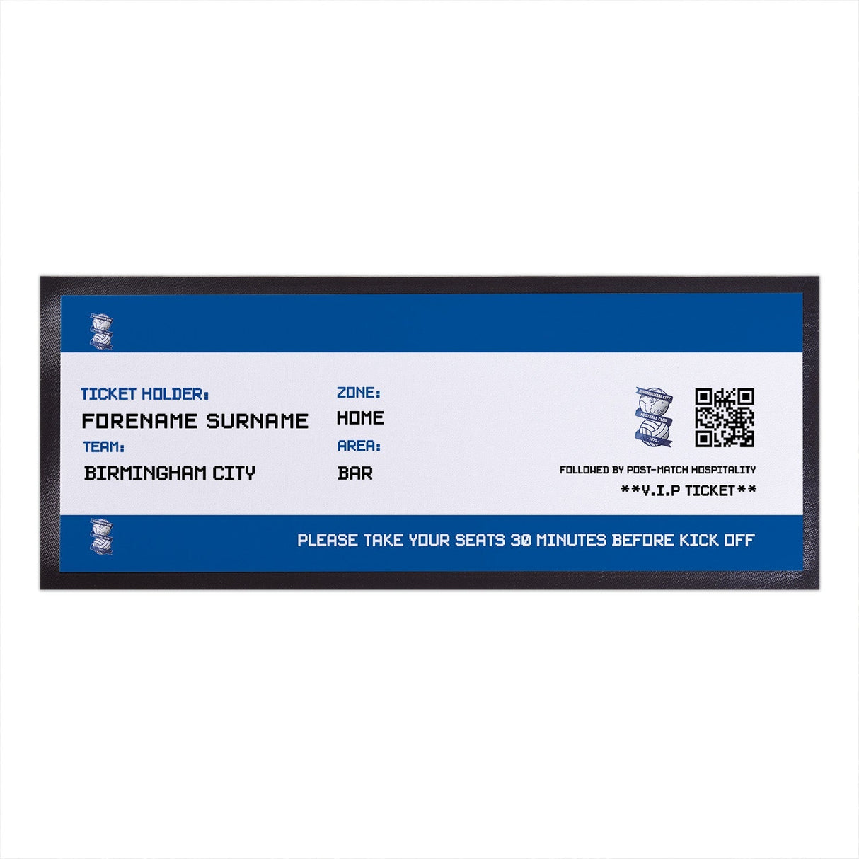 Personalised Birmingham City FC Ticket Bar Runner: 1 - Barware By Birmingham City