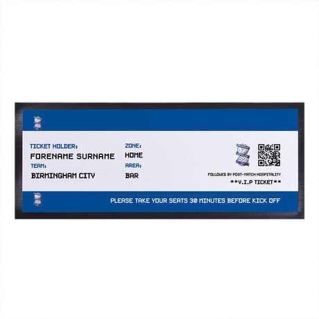 Personalised Birmingham City FC Ticket Bar Runner: 1 - Barware By Birmingham City