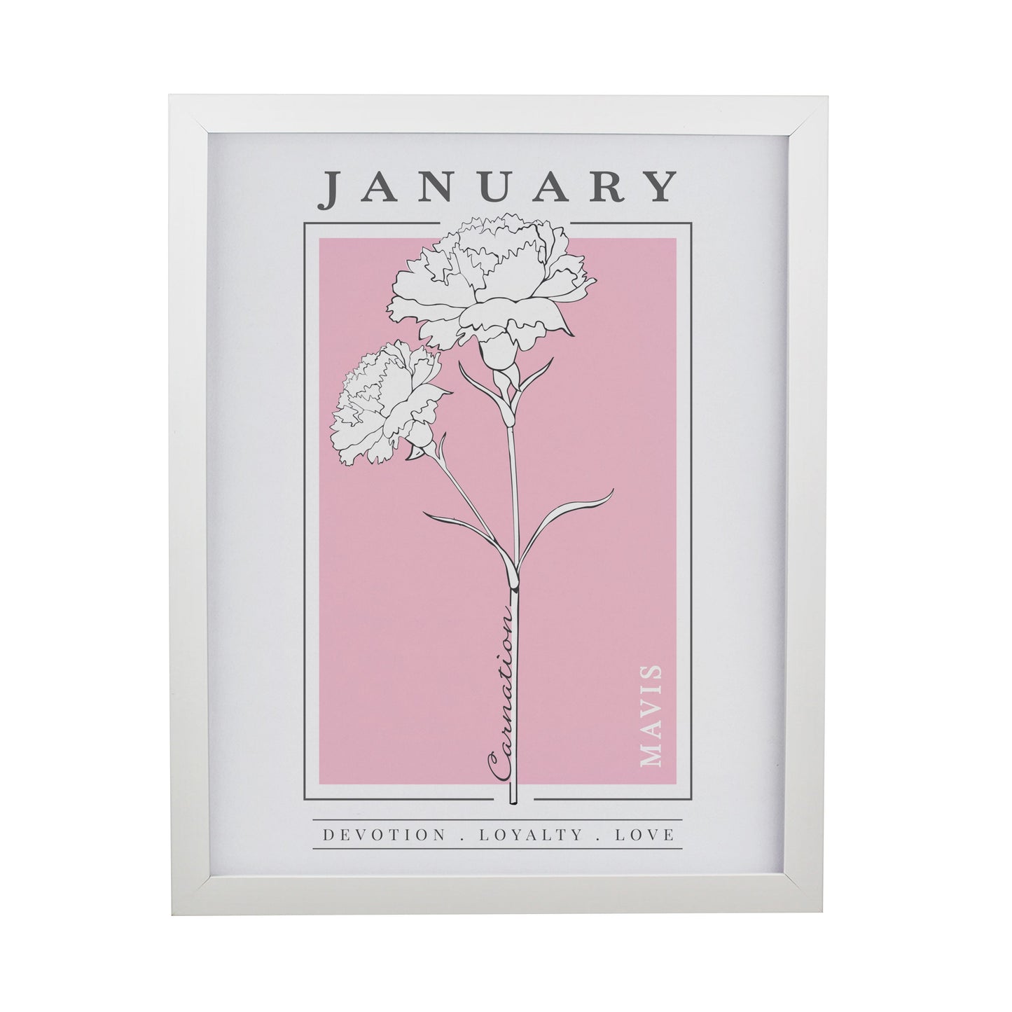 Personalised Birth Flower Framed Prints: 10 - Framed Prints By Gift Moments