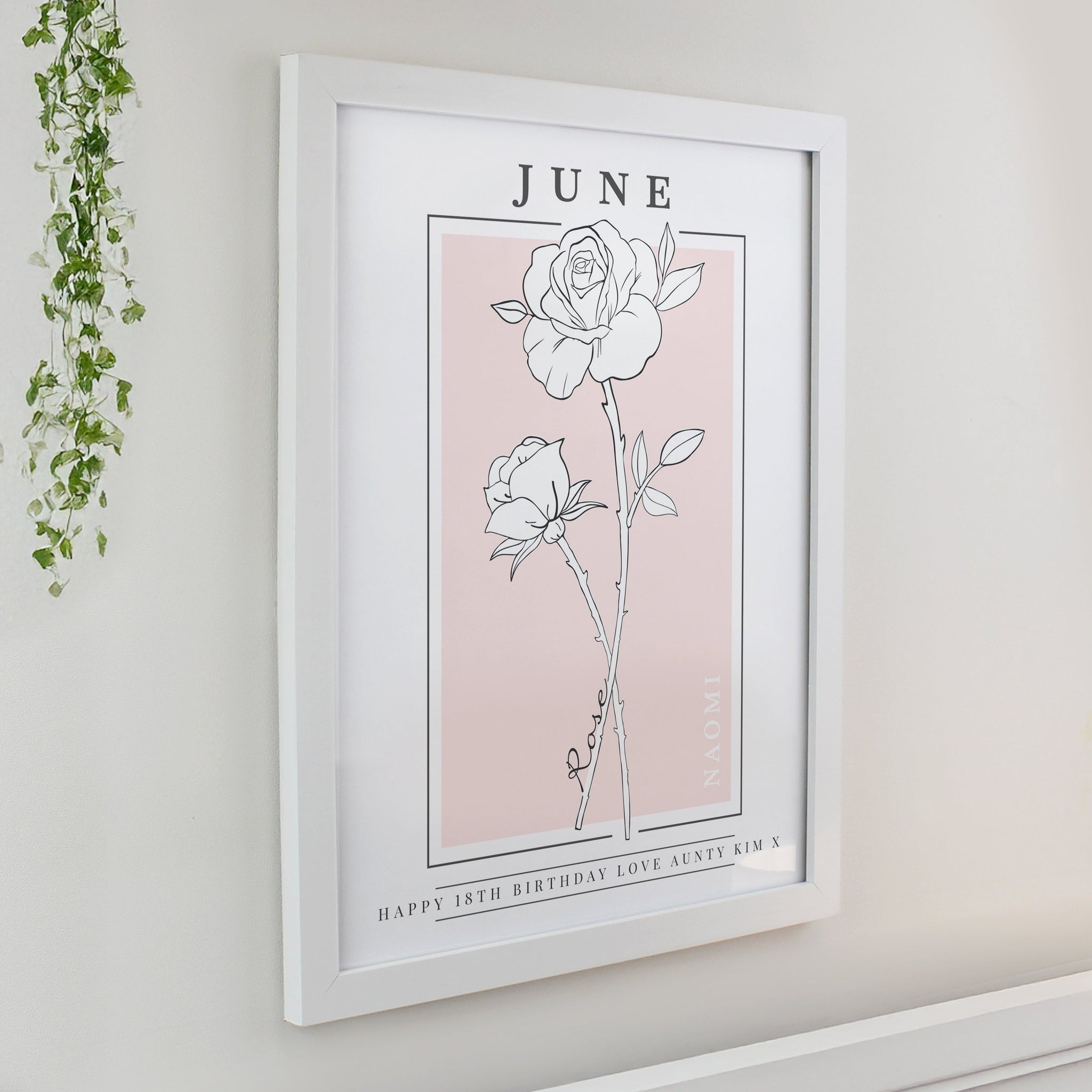 Personalised Birth Flower Framed Prints: 7 - Framed Prints By Gift Moments