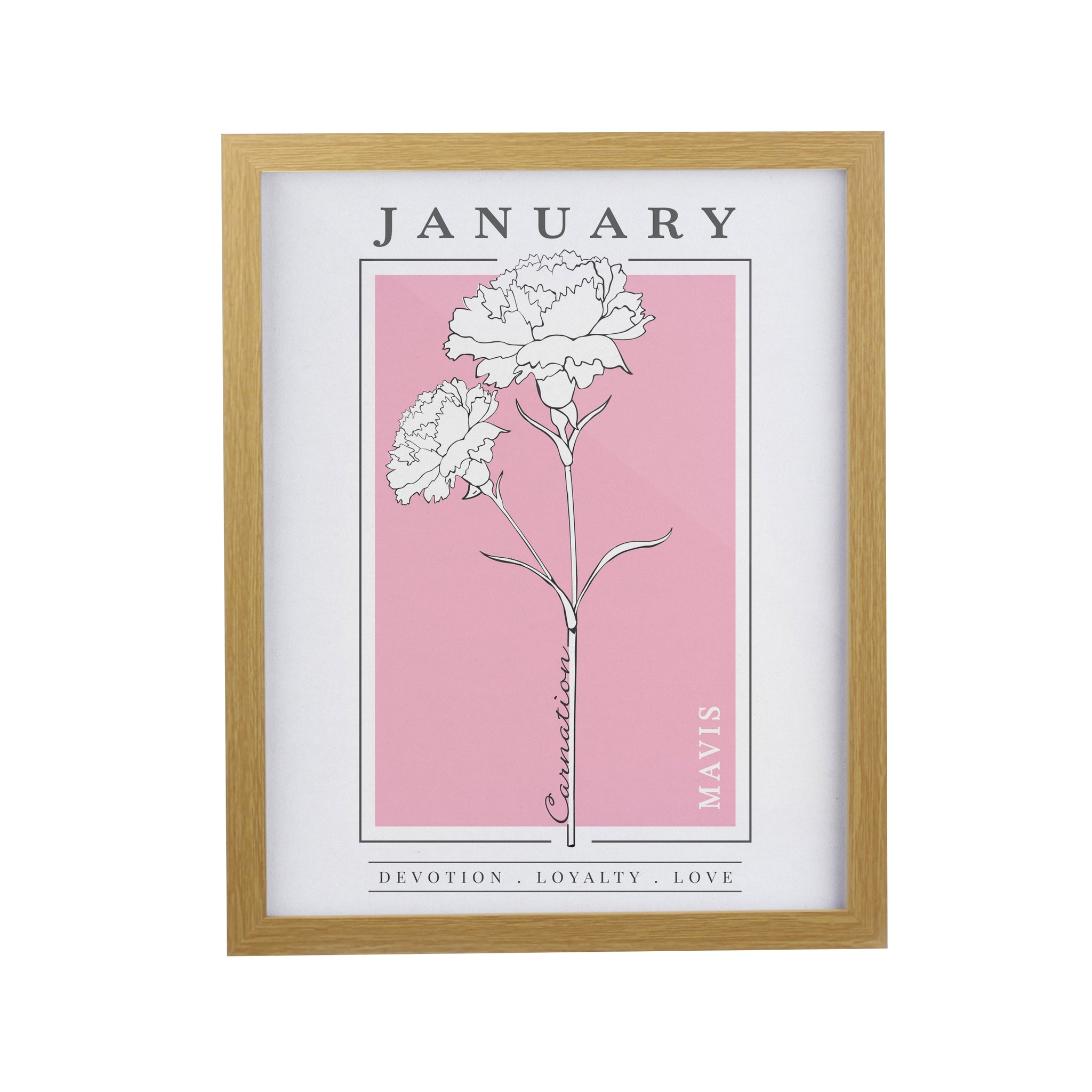 Personalised Birth Flower Framed Prints: 8 - Framed Prints By Gift Moments