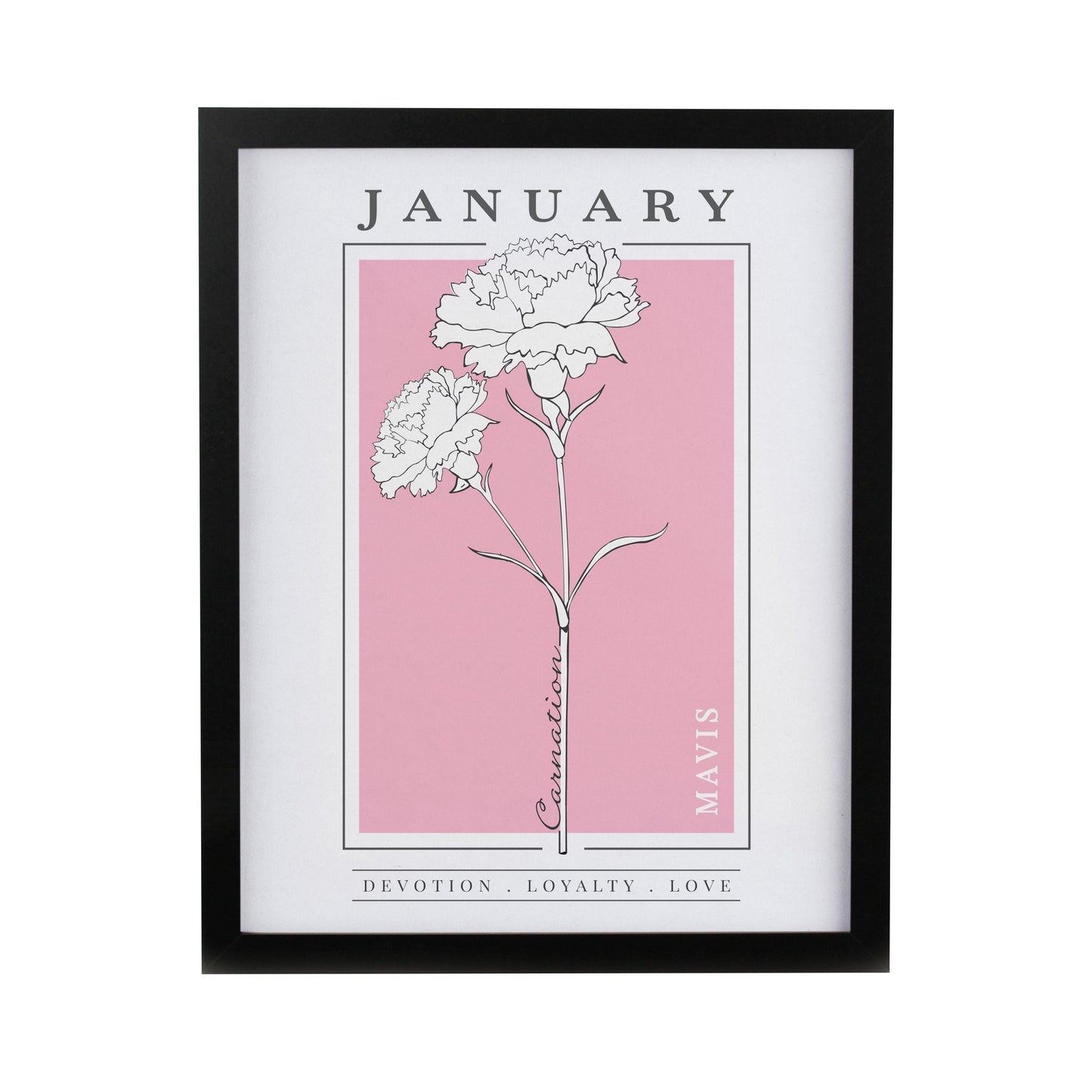 Personalised Birth Flower Framed Prints: 9 - Framed Prints By Gift Moments