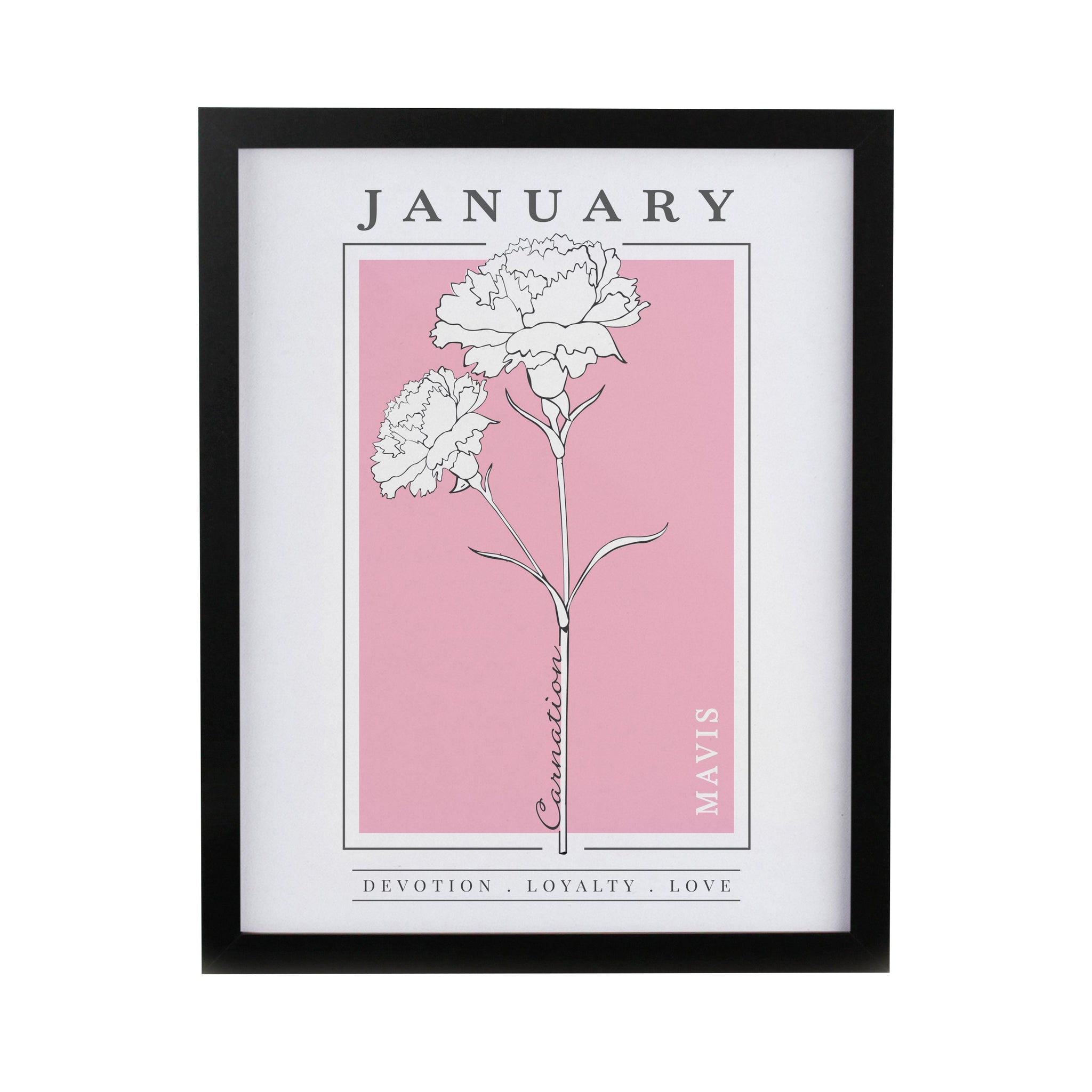 Personalised Birth Flower Framed Prints: 9 - Framed Prints By Gift Moments