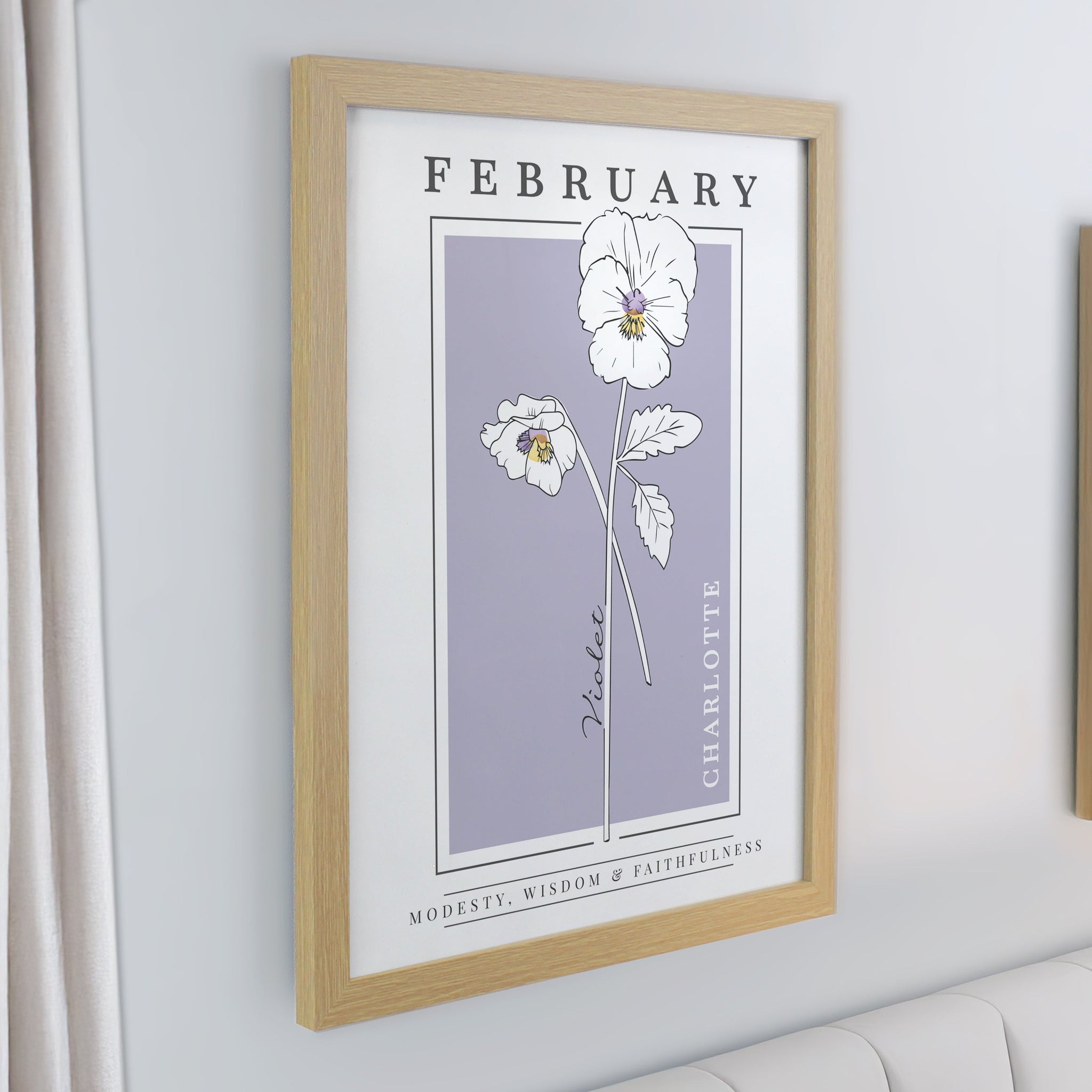 Personalised Birth Flower Framed Prints: 6 - Framed Prints By Gift Moments