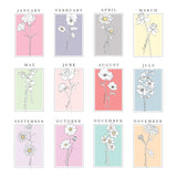 Personalised Birth Flower Framed Prints: 4 - Framed Prints By Gift Moments