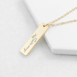Personalised Gold Bar Birth Flower Necklace: 2 - Necklaces By Gift Moments