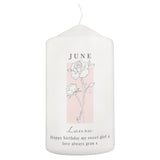 Personalised Birth Flower Pillar Candle: 9 - Candles By Gift Moments