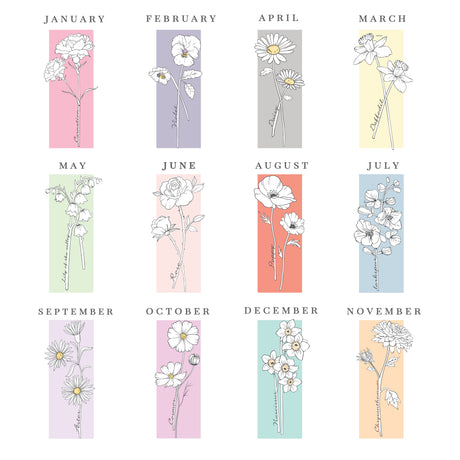 Personalised Birth Flower Pillar Candle: 3 - Candles By Gift Moments