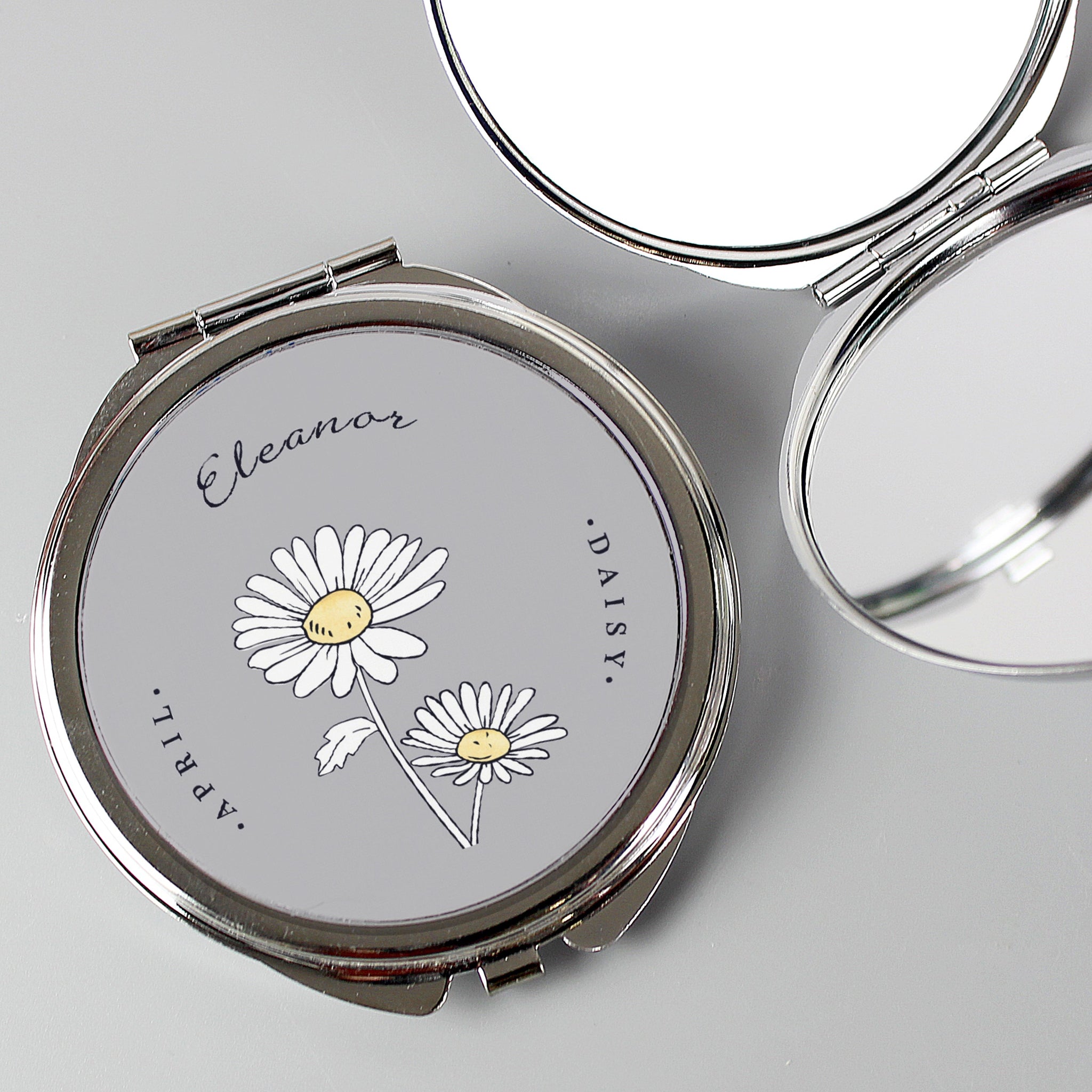 Personalised Birth Flower Round Compact Mirror: 5 - Compact Mirrors By Gift Moments