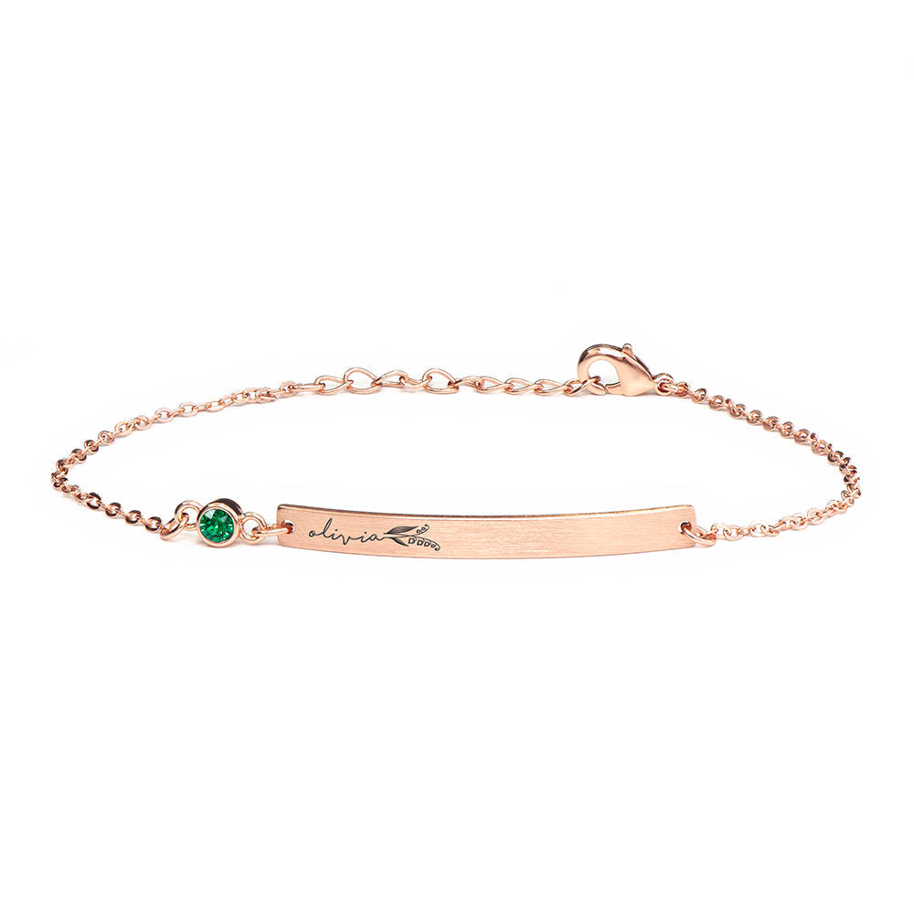 Personalised Birth Flower Swarovski Crystal Rose Gold Bracelets: 20 - Bracelets By Gift Moments