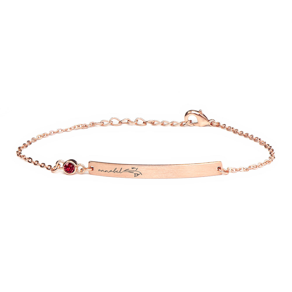 Personalised Birth Flower Swarovski Crystal Rose Gold Bracelets: 16 - Bracelets By Gift Moments