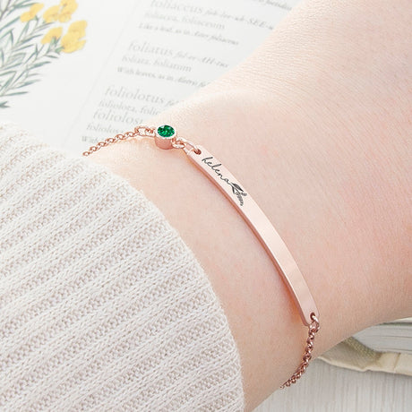 Personalised Birth Flower Swarovski Crystal Rose Gold Bracelets: 4 - May - Bracelets By Gift Moments