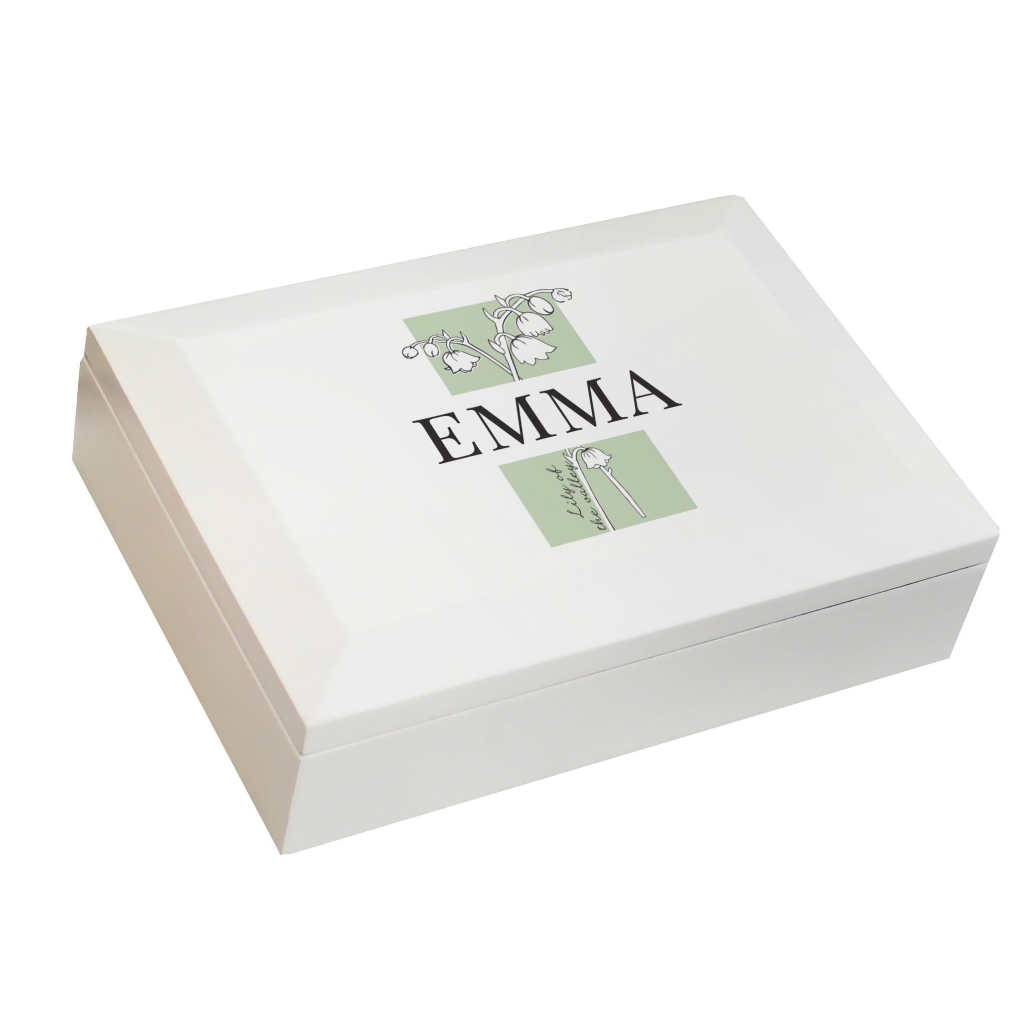 Personalised Birth Flower Wooden Jewellery Box: 8 - Jewellery Boxes By Gift Moments