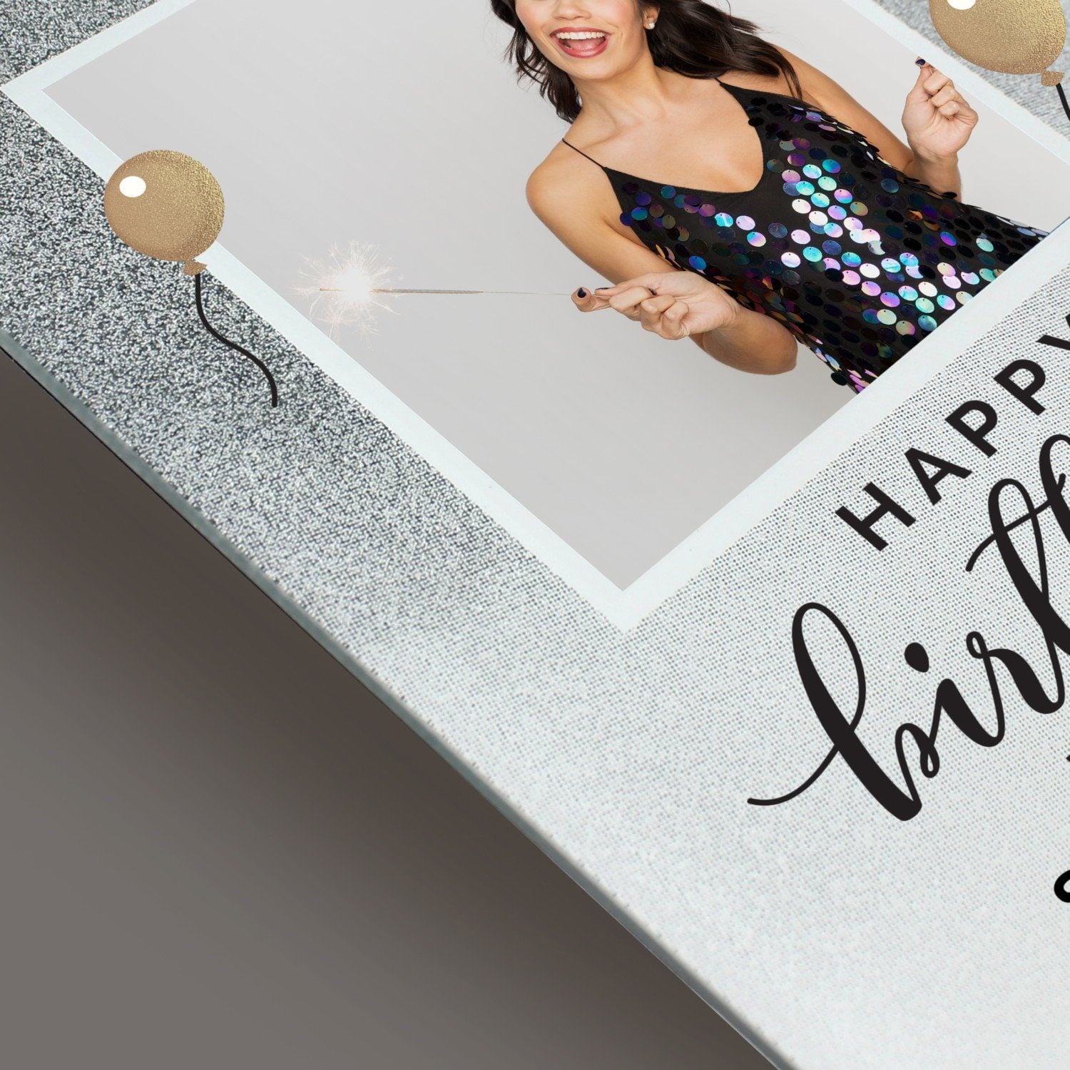 Personalised Birthday 4x4 Glitter Glass Photo Frame: 7 - Photo Frames By Gift Moments