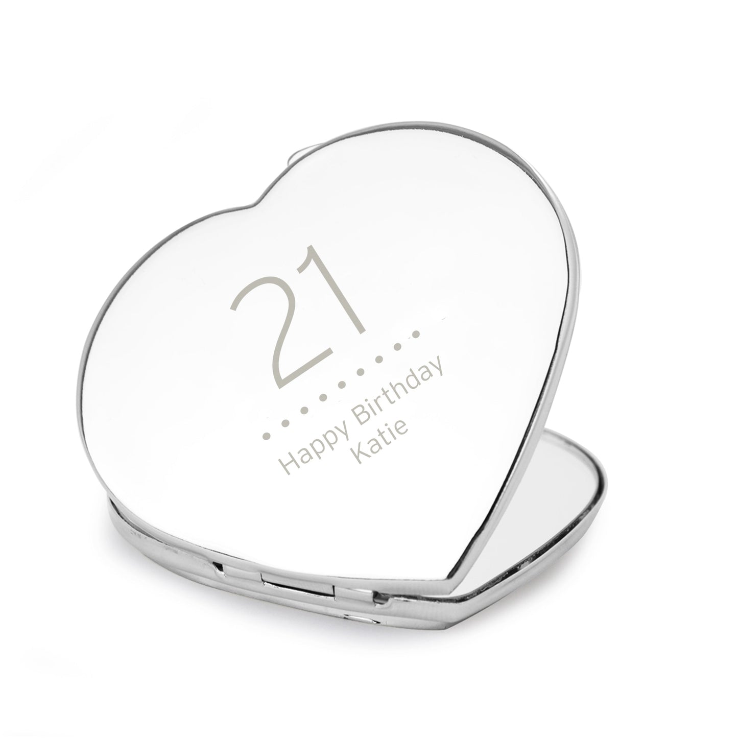 Personalised Birthday Big Age Diamante Heart Compact Mirror: 5 - Compact Mirrors By Gift Moments