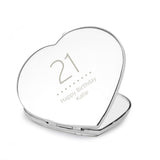 Personalised Birthday Big Age Diamante Heart Compact Mirror: 5 - Compact Mirrors By Gift Moments