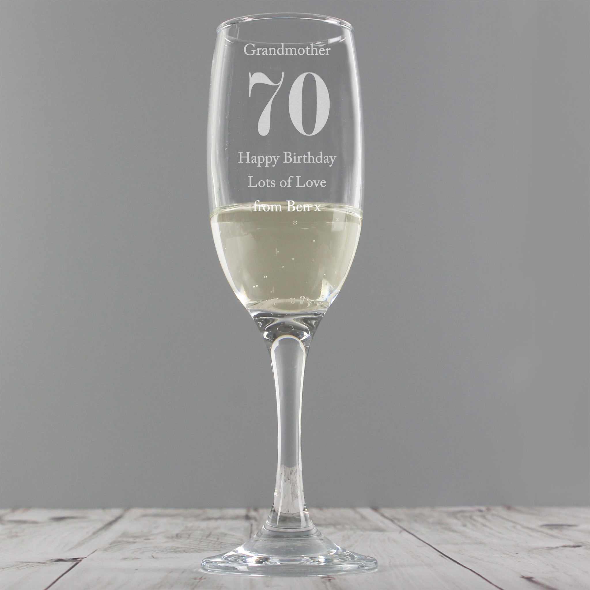 Personalised Birthday Big Age Flute: 5 - Champagne Flutes By Gift Moments
