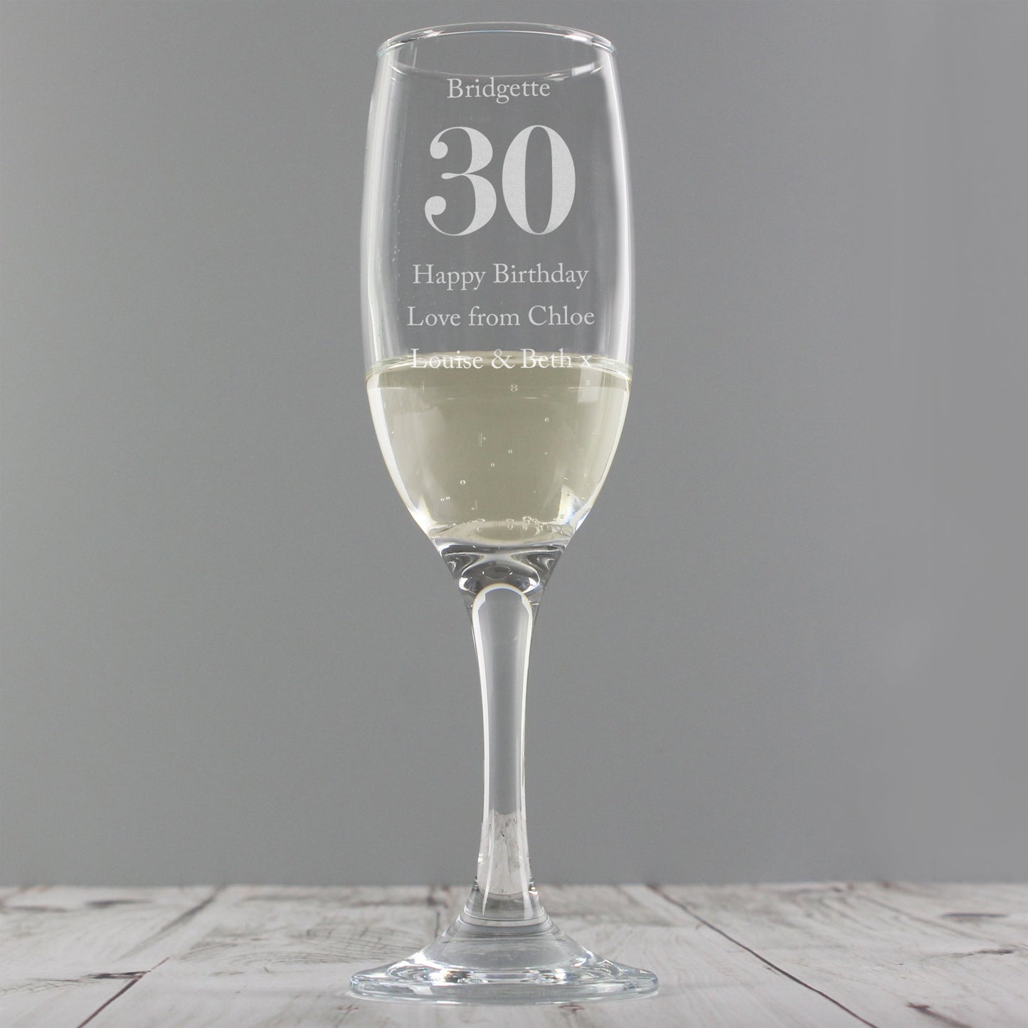 Personalised Birthday Big Age Flute: 4 - Champagne Flutes By Gift Moments