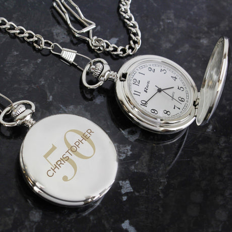 Personalised Birthday Big Age Pocket Fob Watch: 1 - Watches By Gift Moments