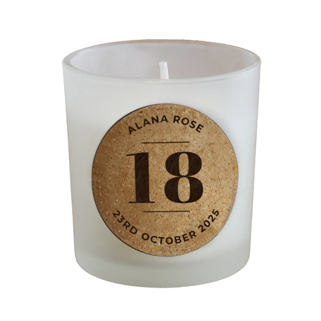 Personalised Birthday Cork Label Candle Jar: 4 - Candles By Gift Moments