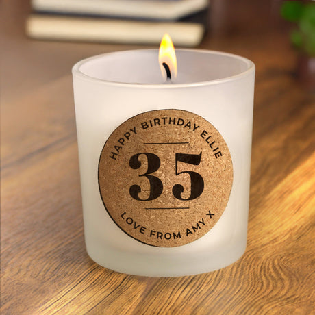 Personalised Birthday Cork Label Candle Jar: 2 - Candles By Gift Moments