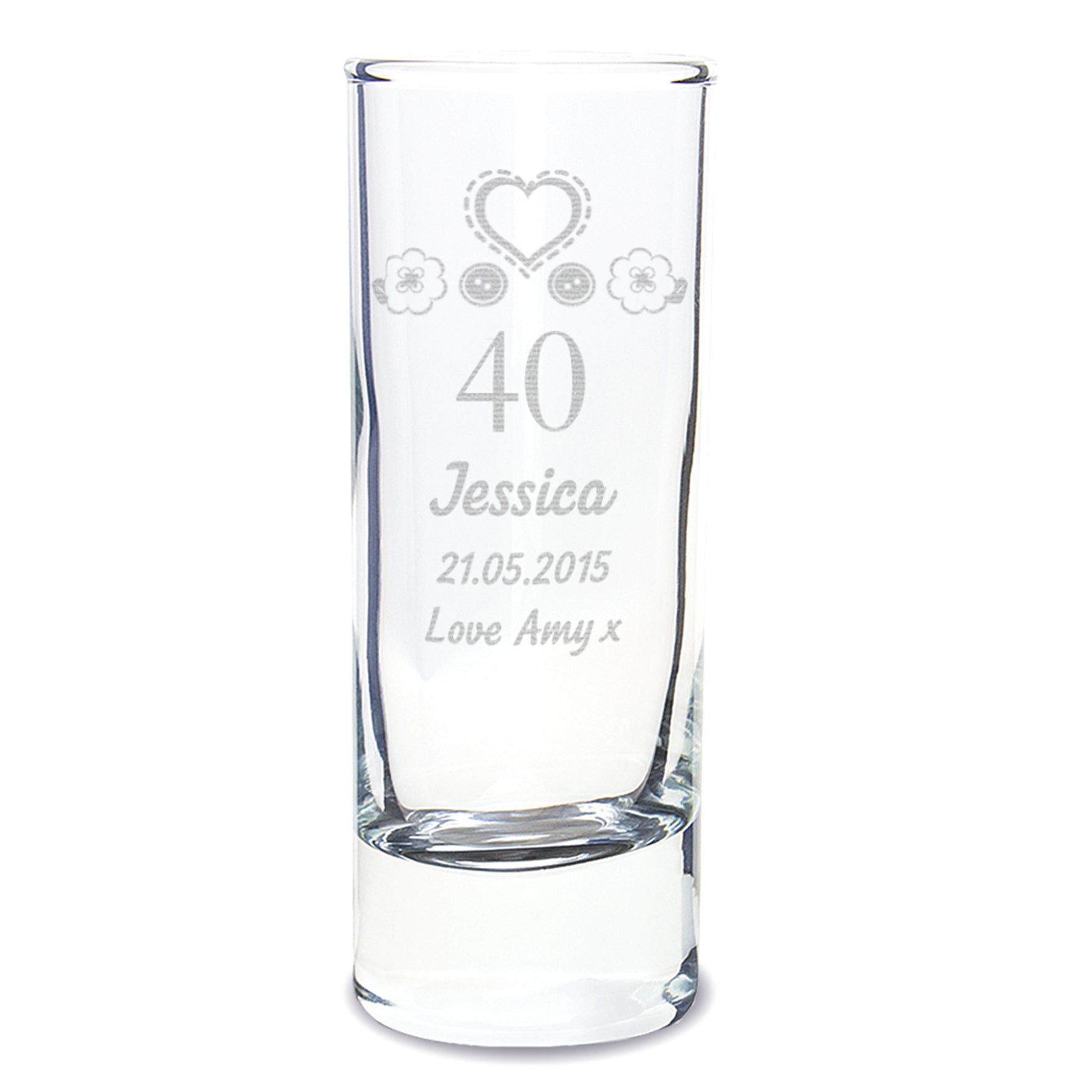 Personalised Birthday Craft Shot Glass Engraved: 5 - Shot Glasses By Gift Moments