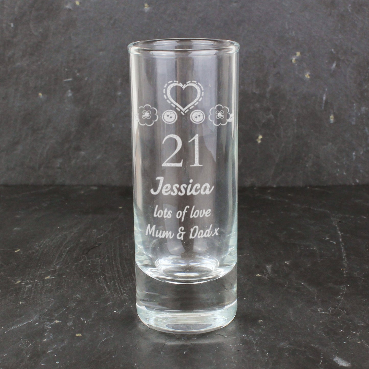 Personalised Birthday Craft Shot Glass Engraved: 1 - Shot Glasses By Gift Moments