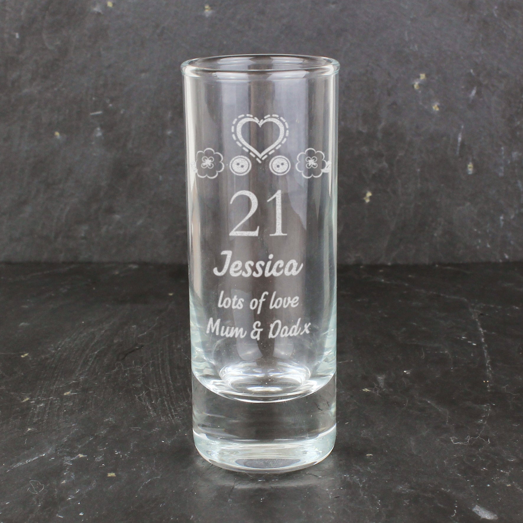 Personalised Birthday Craft Shot Glass Engraved: 1 - Shot Glasses By Gift Moments
