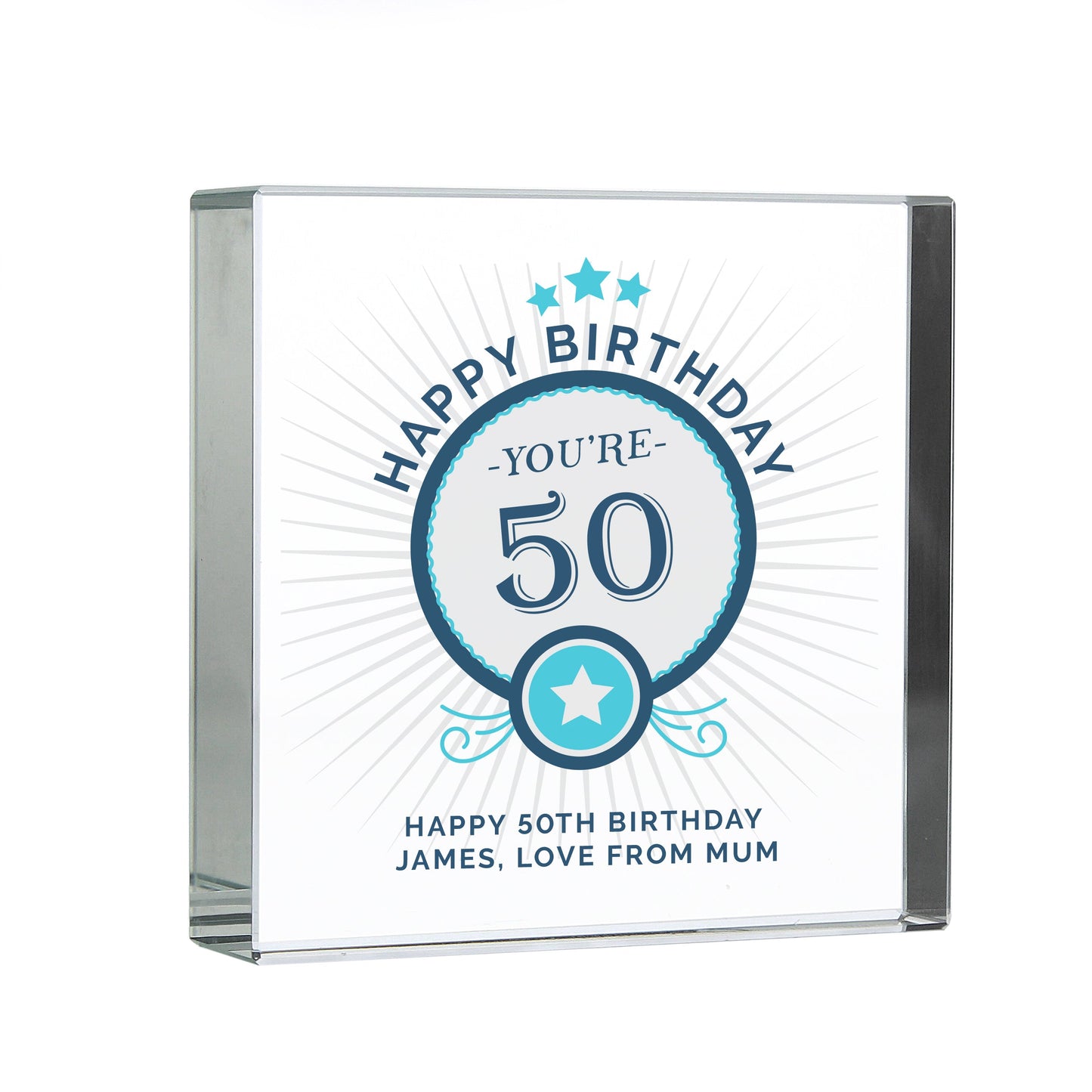Personalised Birthday Crystal Token: 3 - Crystal Tokens By Gift Moments
