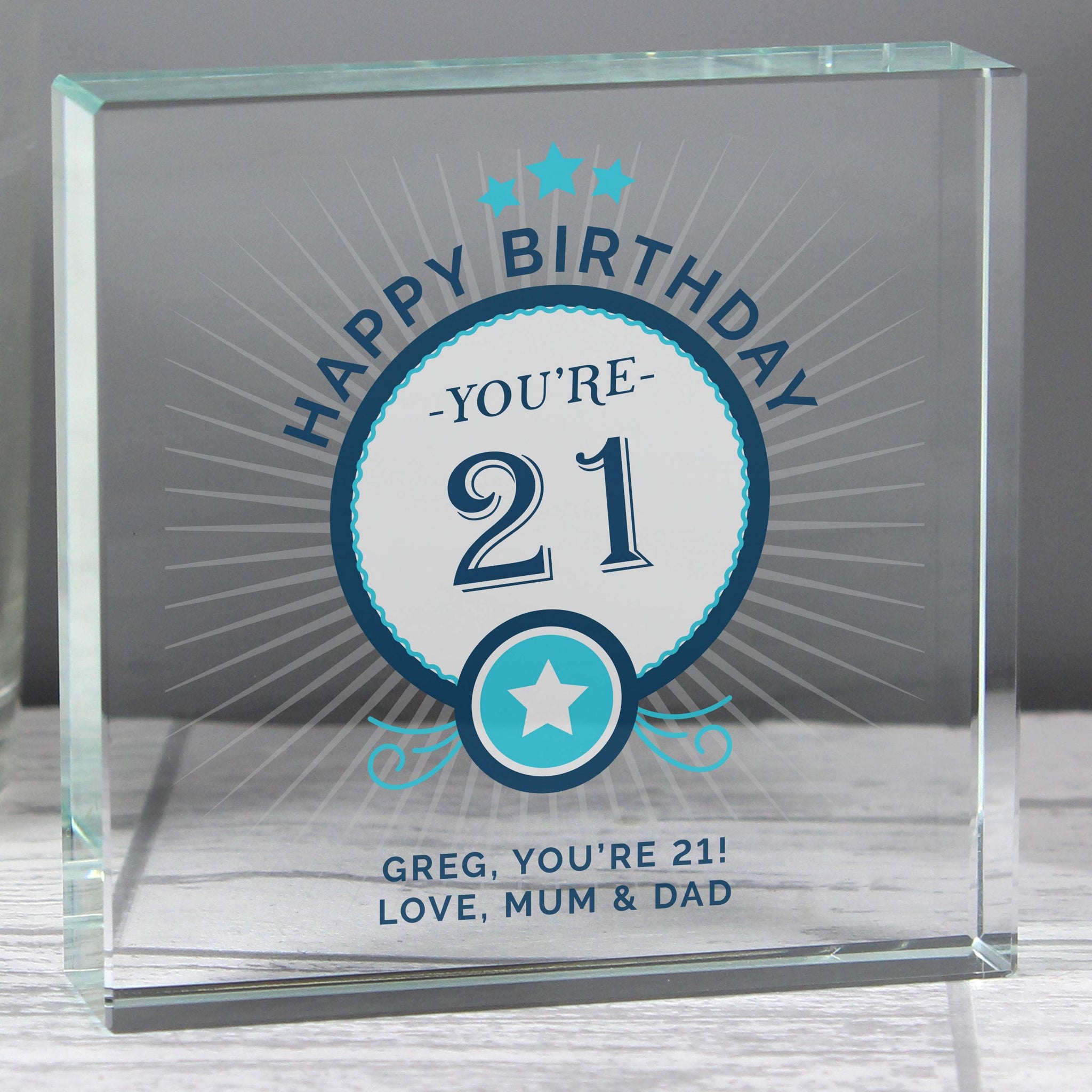 Personalised Birthday Crystal Token: 4 - Crystal Tokens By Gift Moments
