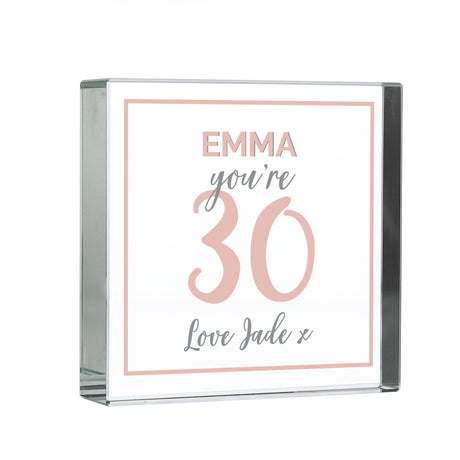 Personalised Birthday Rose Gold Crystal Token: 4 - Crystal Tokens By Gift Moments