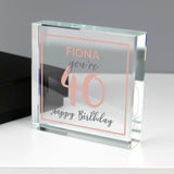 Personalised Birthday Rose Gold Crystal Token: 2 - Crystal Tokens By Gift Moments