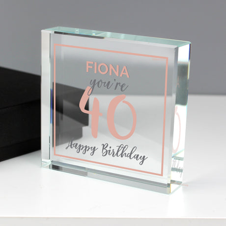Personalised Birthday Rose Gold Crystal Token: 2 - Crystal Tokens By Gift Moments