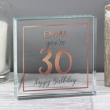 Personalised Birthday Rose Gold Crystal Token: 3 - Crystal Tokens By Gift Moments