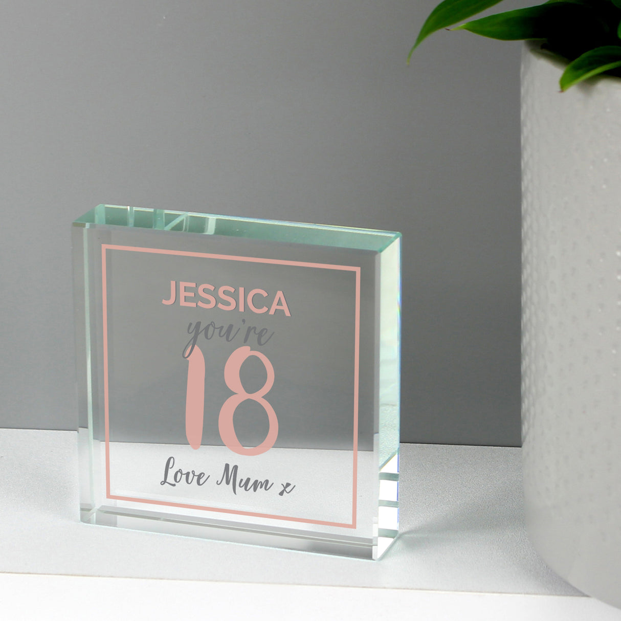 Personalised Birthday Rose Gold Crystal Token: 5 - Crystal Tokens By Gift Moments