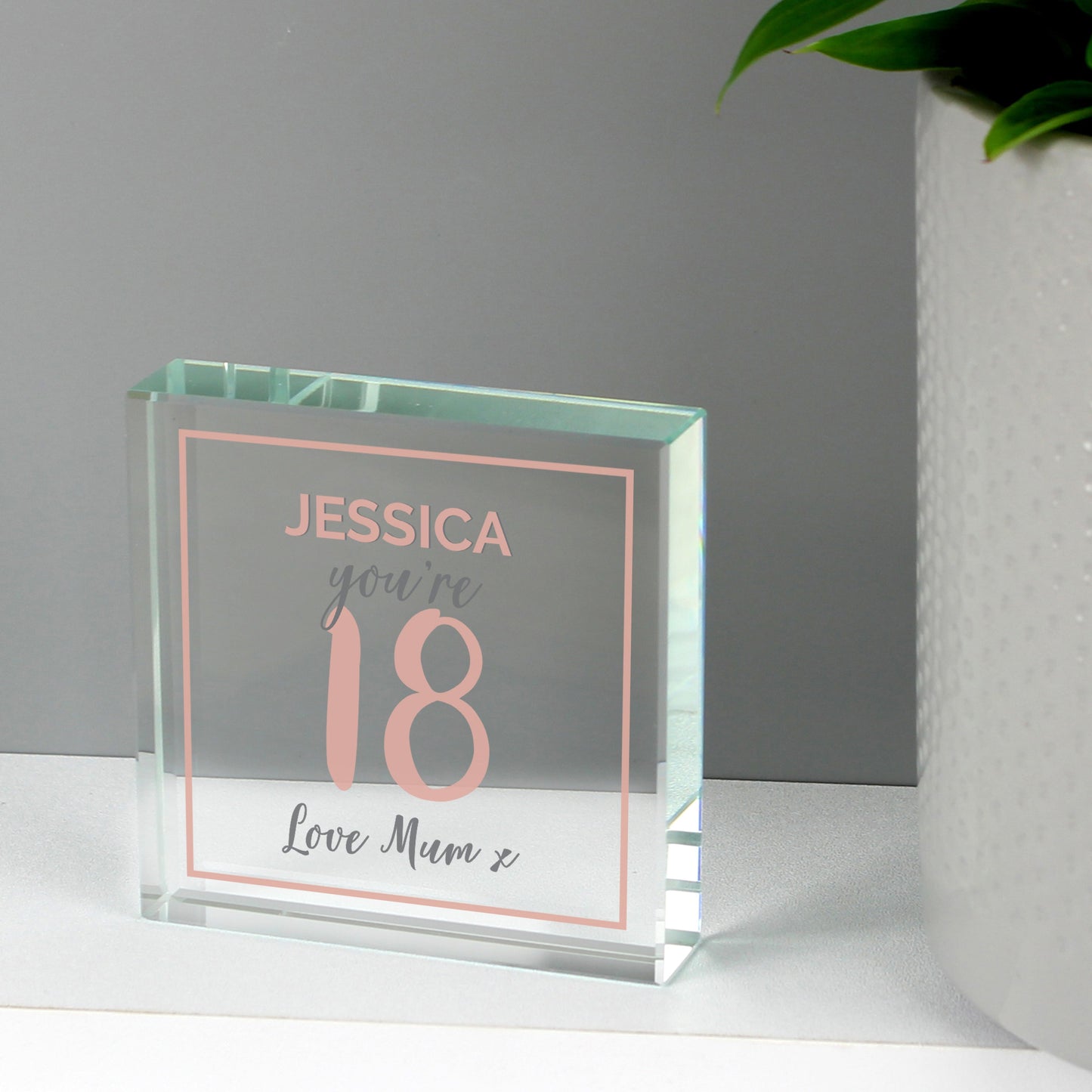 Personalised Birthday Rose Gold Crystal Token: 5 - Crystal Tokens By Gift Moments