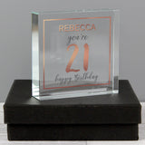 Personalised Birthday Rose Gold Crystal Token: 1 - Crystal Tokens By Gift Moments