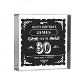 Personalised Birthday Vintage Typography Crystal Token: 6 - Crystal Tokens By Gift Moments