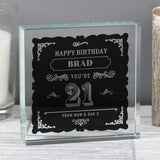 Personalised Birthday Vintage Typography Crystal Token: 2 - Crystal Tokens By Gift Moments