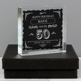 Personalised Birthday Vintage Typography Crystal Token: 1 - Crystal Tokens By Gift Moments