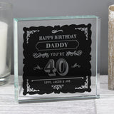 Personalised Birthday Vintage Typography Crystal Token: 4 - Crystal Tokens By Gift Moments