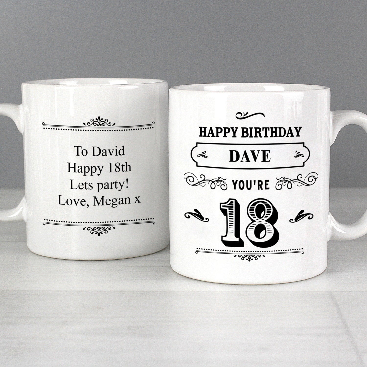 Personalised Birthday Vintage Typography Mug: 1 - Mugs By Gift Moments